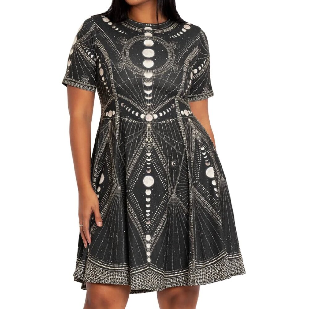 Blackmilk Moon Phases Longline Evil Tee Dress Size M (NWT)
